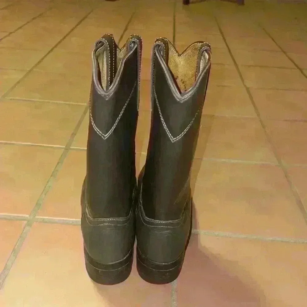 Diamond J men’s cowboy leather gray boots size 6.5